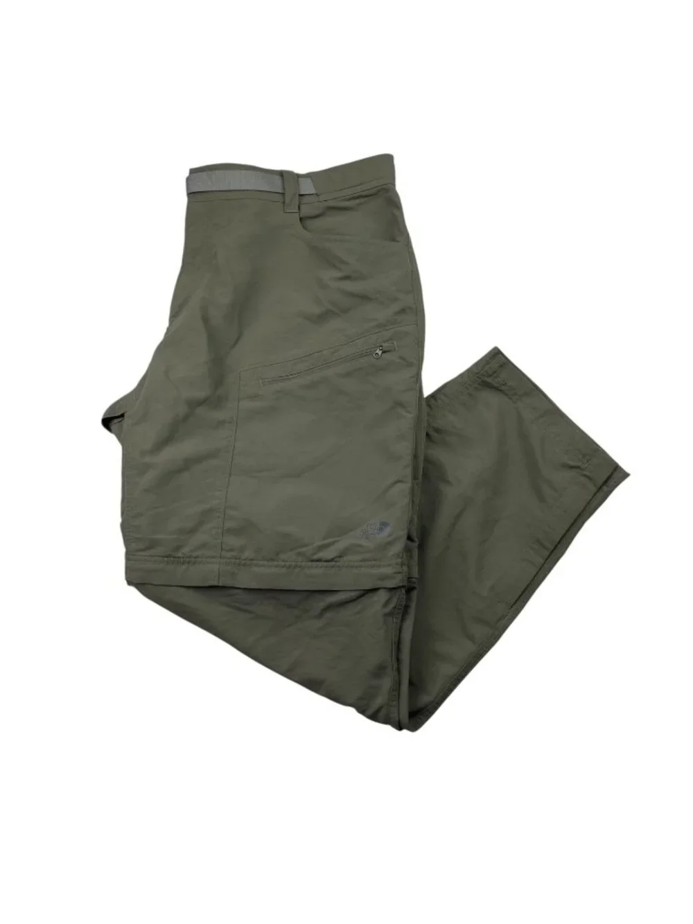 The North Face Men's 100% Nylon Belted Convertible Shorts/Pants Green • 2XL
